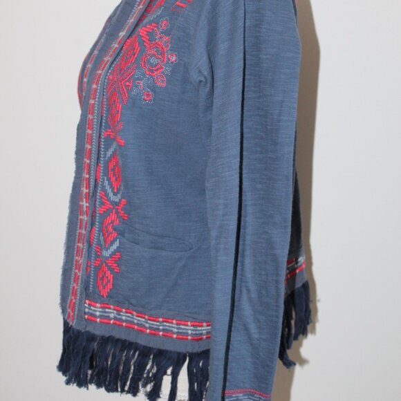 Johnny Was Biya JWLA Cotton No Clasp Cardigan Knit Jacket Sweater M - Picture 5 of 7